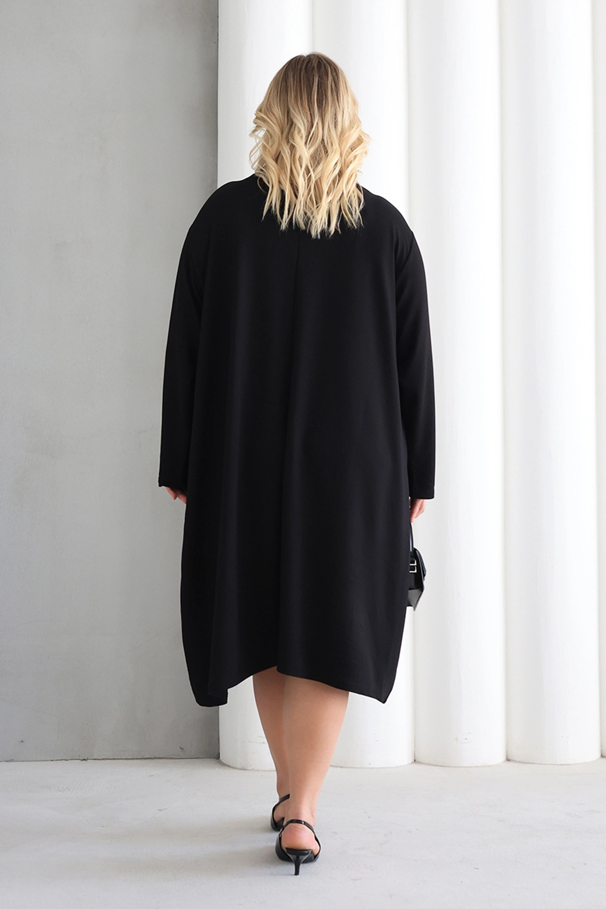 Oversize Desenli şal yaka Şık Tunik