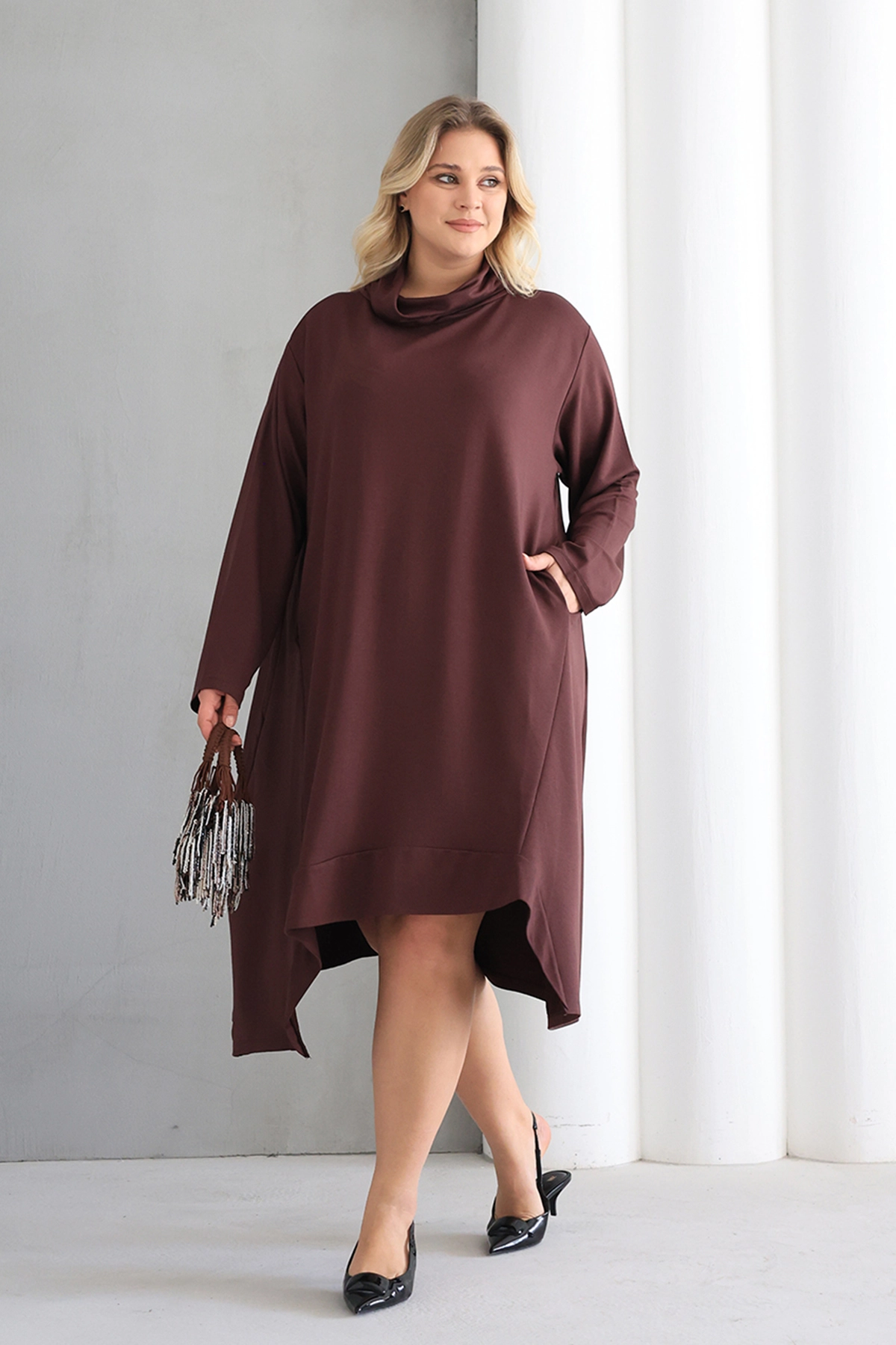 Oversize Şık Tunik Elbise – Günlük ve Ofis Kombinleri İçin ZPLUS XXL