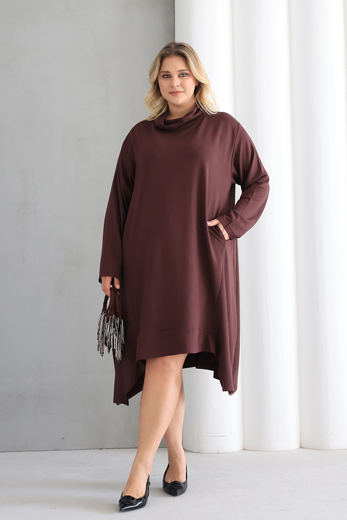 Oversize Şık Tunik Elbise – Günlük ve Ofis Kombinleri İçin ZPLUS XXL