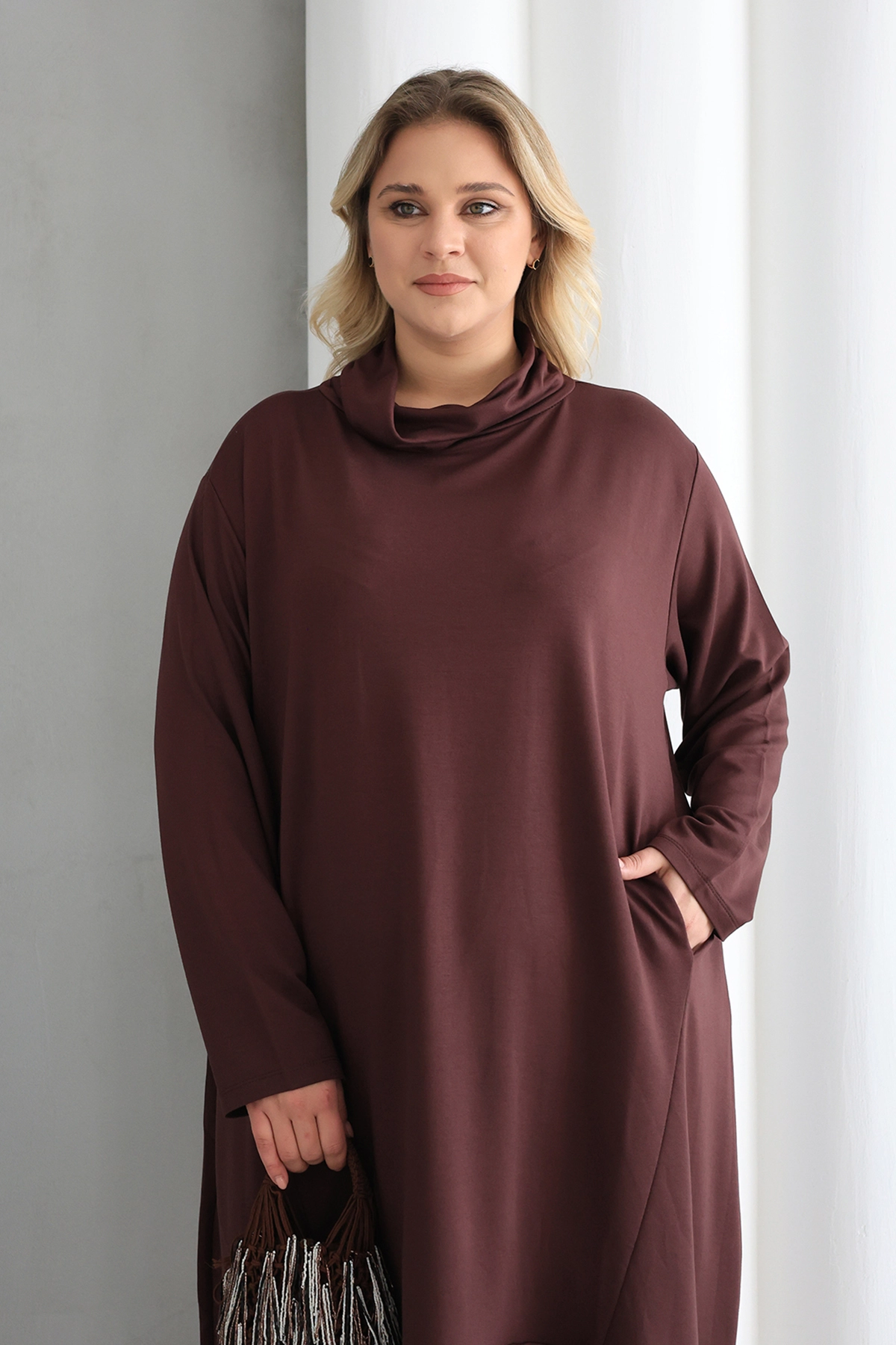 Oversize şal yaka Şık Tunik  – Günlük ve Ofis Kombinleri İçin ZPLUS XXL