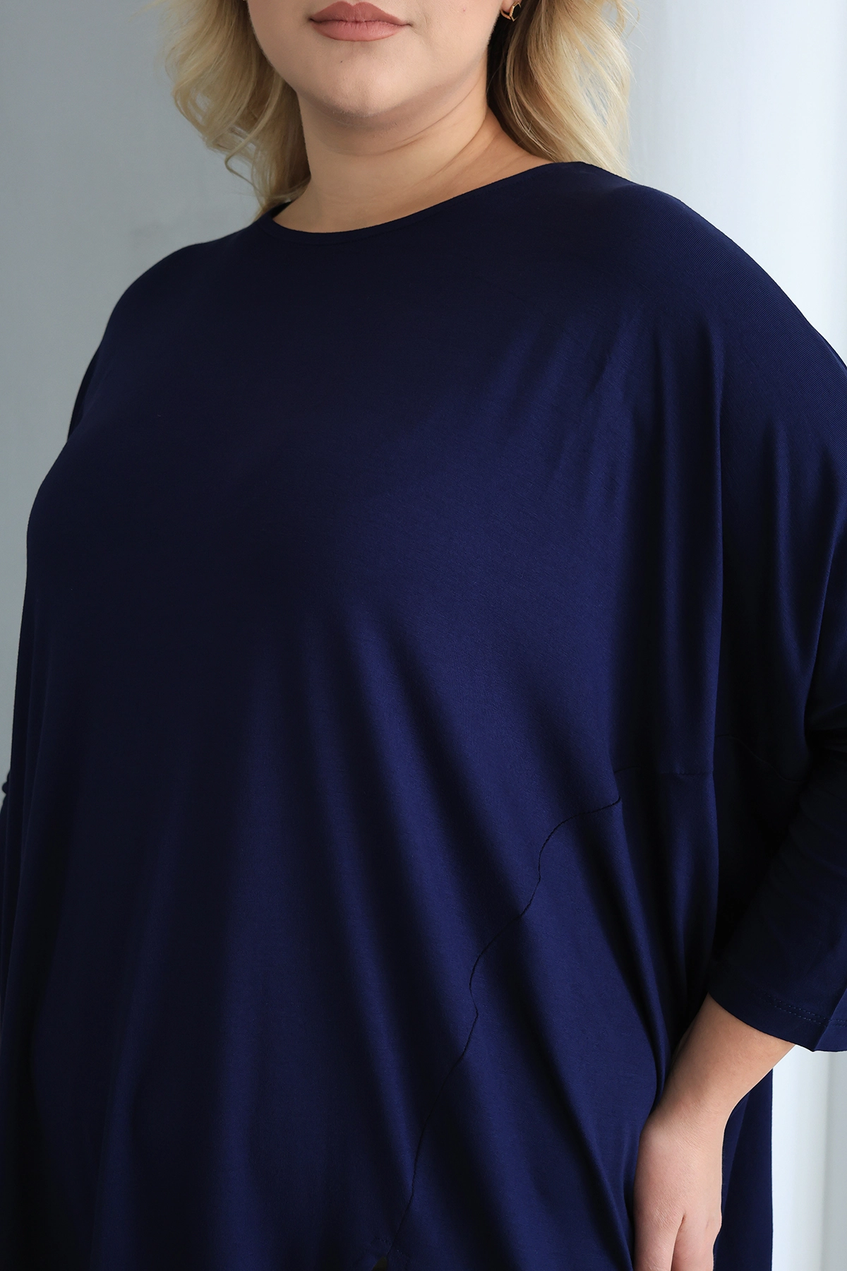 ZPLUS XXL Önden Yırtmaçlı Oversize Desenli Tunik –  Rahat ve Şık Günlük Kombinler İçin