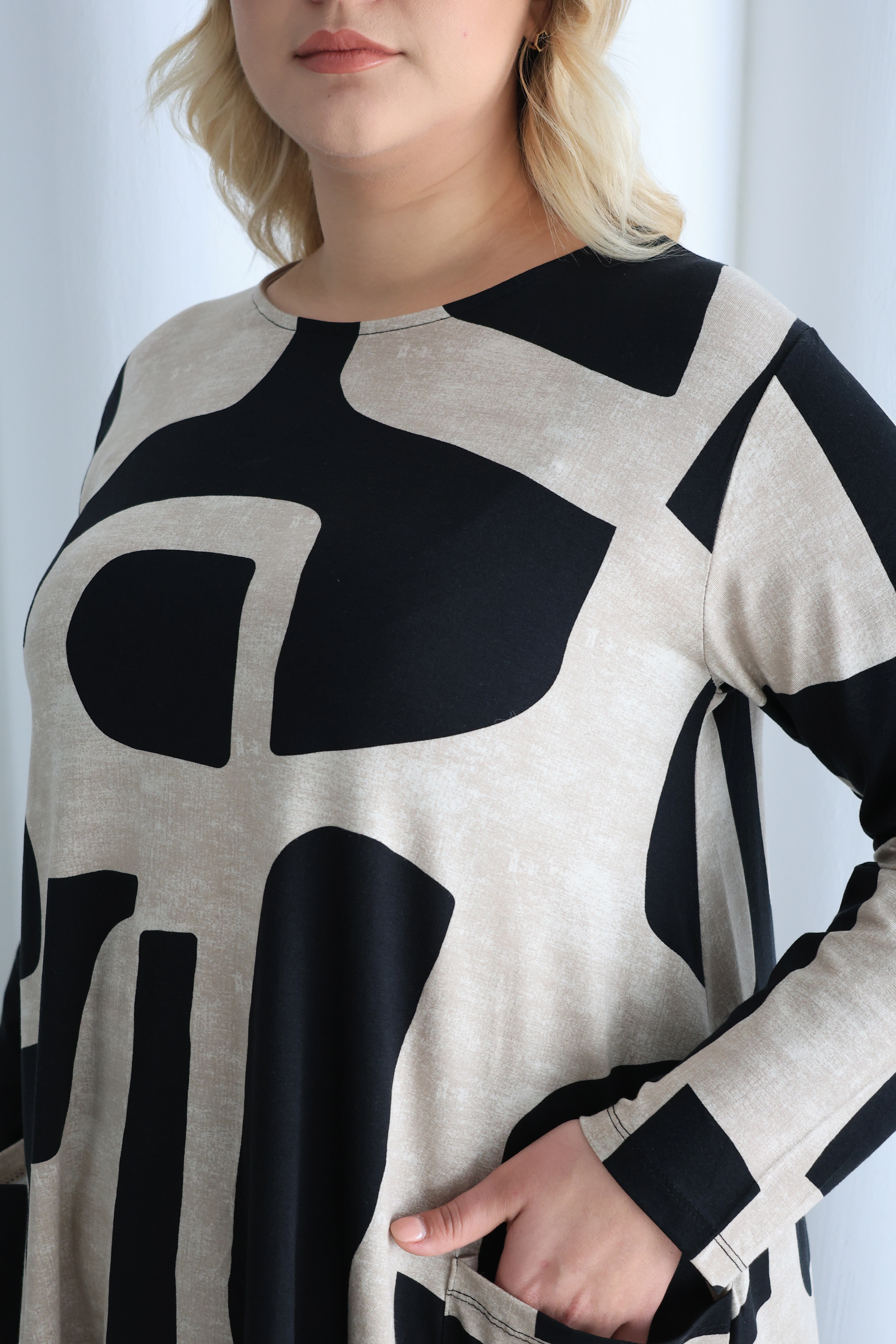 Cepli Desenli Oversize Tunik