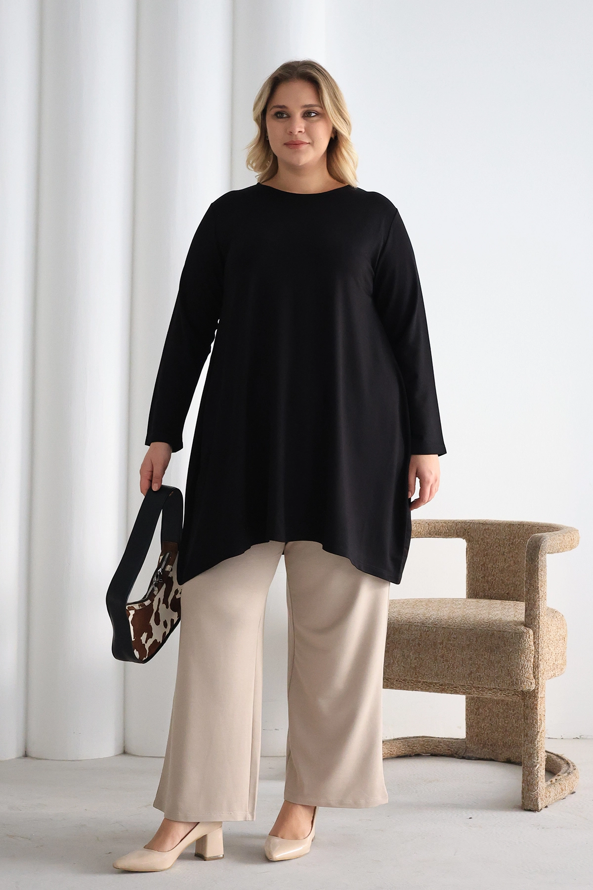 Düz Kesim Rahat Oversize Tunik – Günlük ve Şık Kombinler İçin ZPLUS XXL /h1