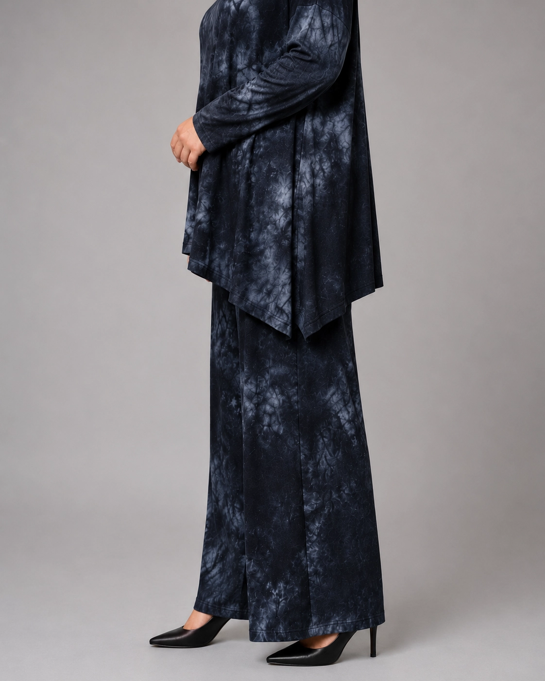 Asimetrik Tunikli Batik Takım Siyah