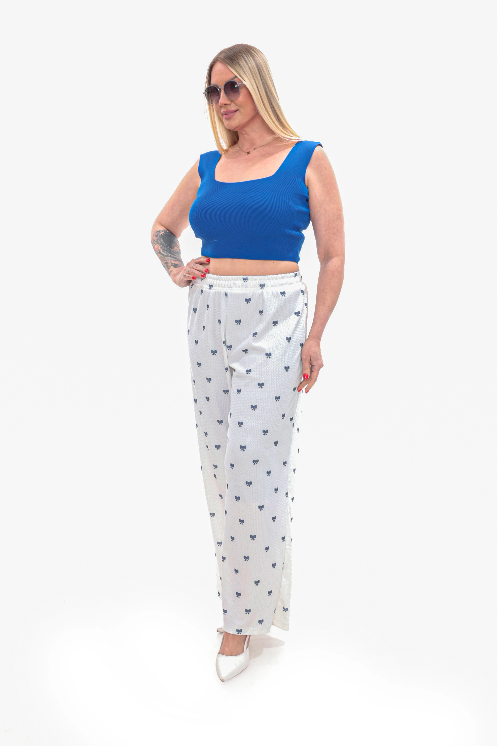 Kadın Rahat Form Beli Lastikli Geniş Paça Pantolon ZPLUS XXL/h1