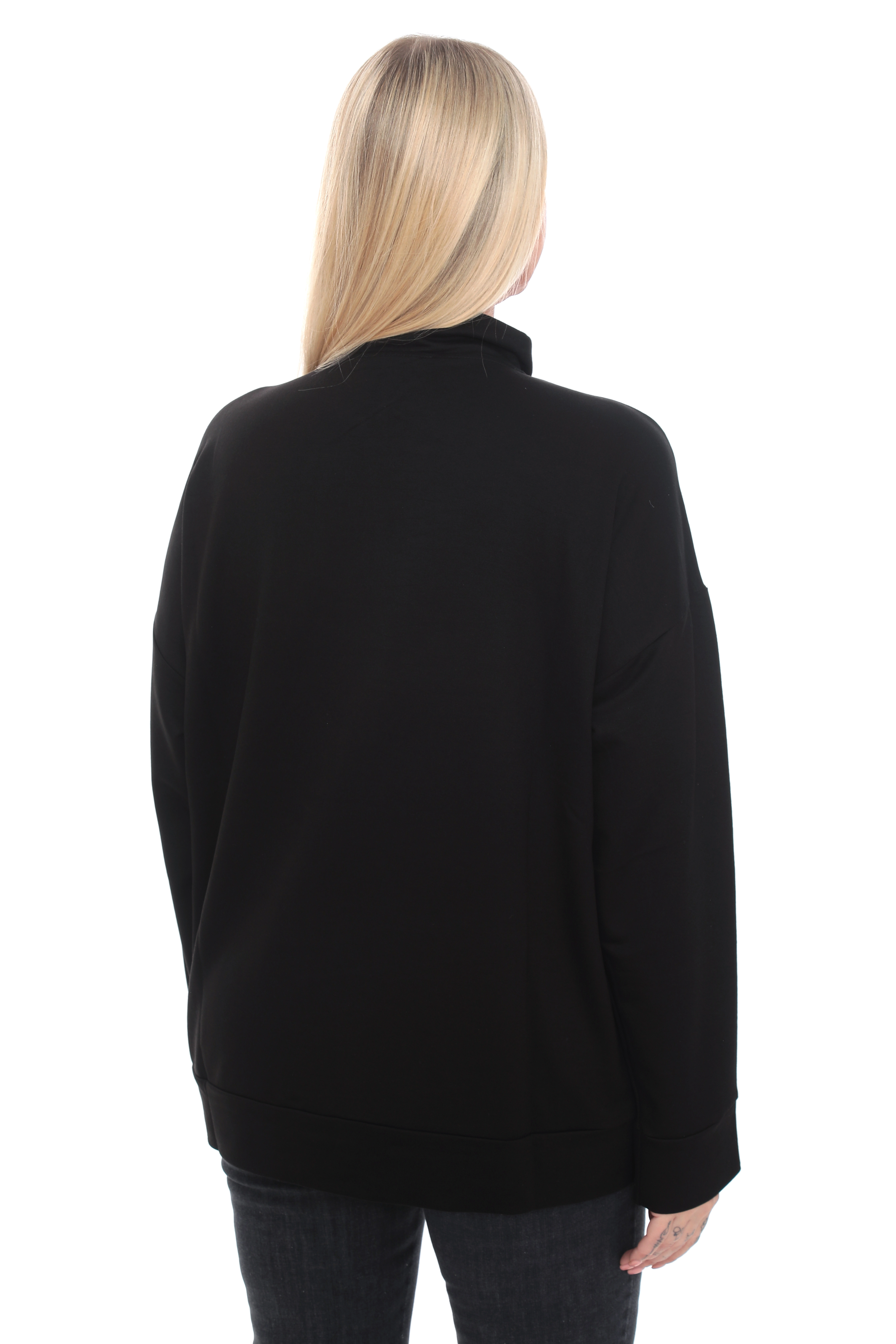 Büyük Beden Yarım Fermuarlı Oversize Sweatshirt